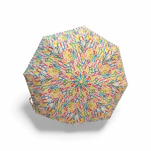 Dooney & Bourke Multi Colored Vintage Umbrella with Leather Handle - Picture 2 of 9